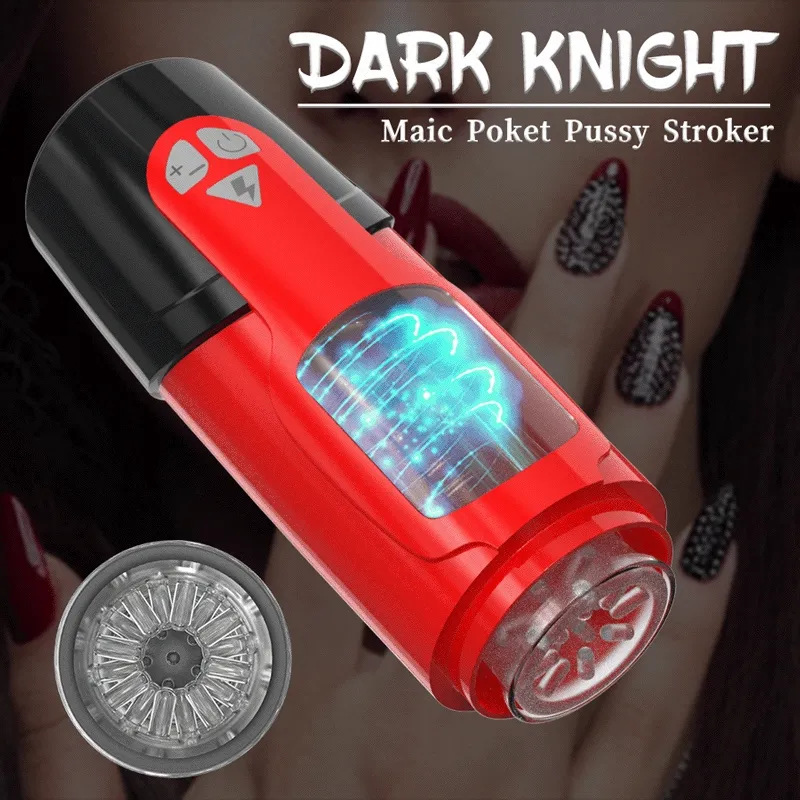 DARK KNIGHT Masturbation Cup Thrusting Rotating Moan Sucker Automati