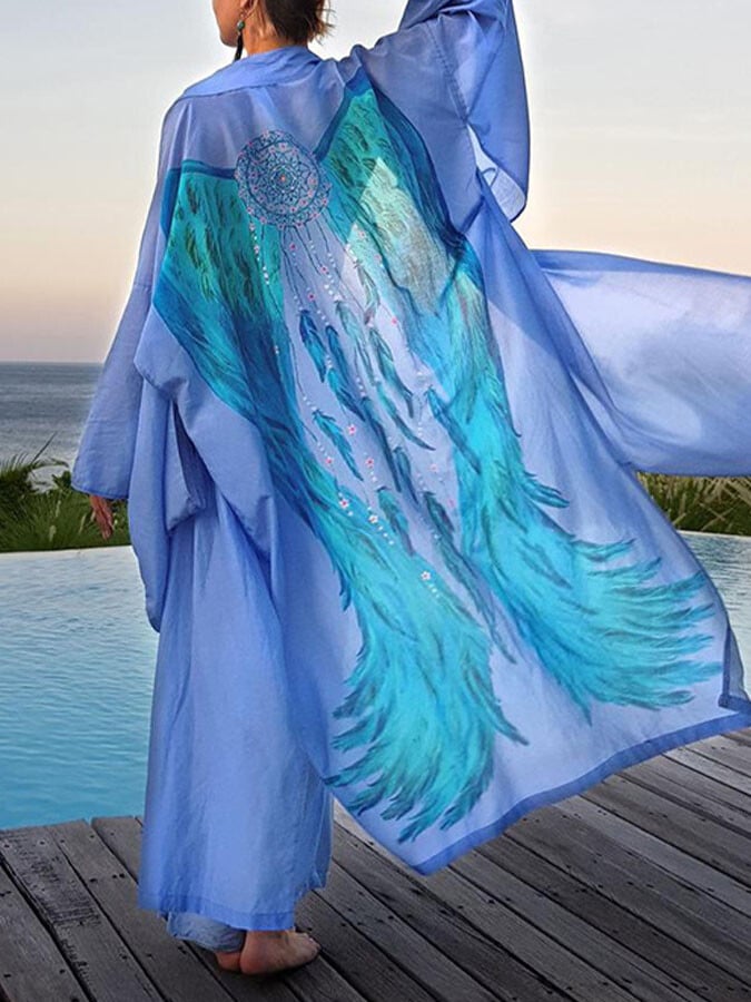 Wing Print Sun Protection Cardigan