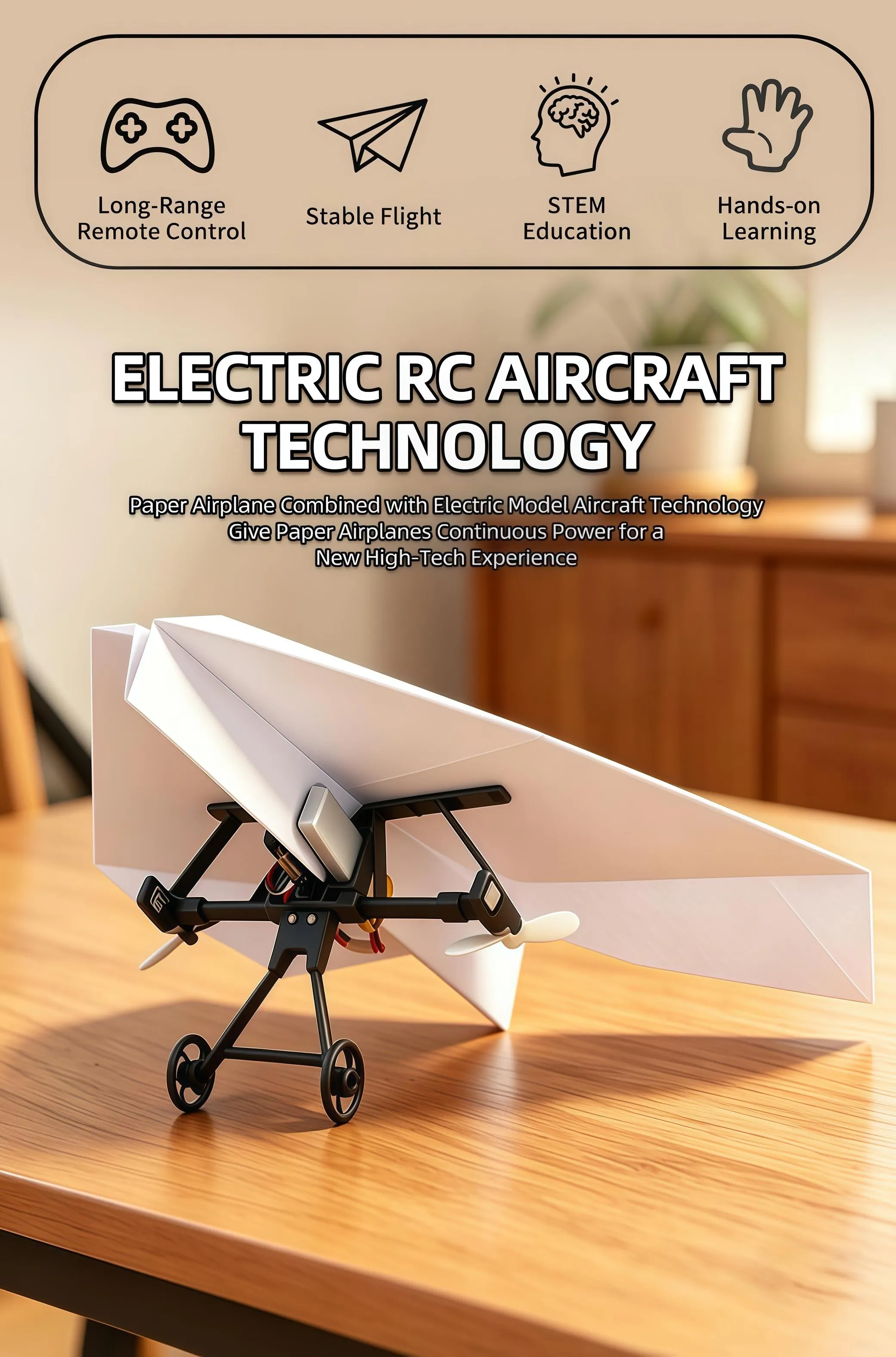 RC paper airplane kit turns folded paper planes into remote controlled flying toys