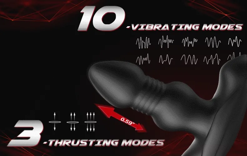 HALE 3 Thrusting 10 Vibrations Anal Plug With Remote Controller
