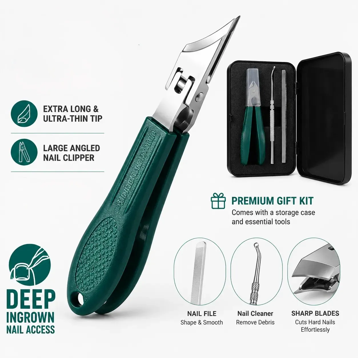 Eagle beak wide jaw nail clippers set for thick and ingrown toenails