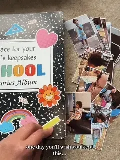 School memory book shown in use School memory book shown in use