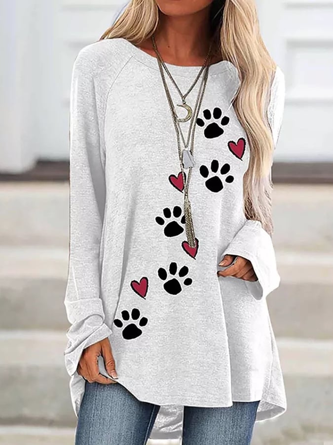 Women's dog paw print Tshirt